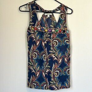 Beth Bowley Silk Beaded Top - Size: 6